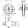 RUEDA FIJA  17HLSE250-DEB SUSPENSION GOMA NEGRA ELASTICA EJE BOLAS