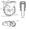 RUEDA GIRATORA AGUJ.M12 FR.INOX.20ZVIFD200-PGZN POLIAMIX-GOMA GR.INYECT.LISO