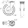 RUEDA GIRATORA AGUJ.M12 FR.INOX.20ZVIFD200-POL POLIAMIX BL-POLIUR.MARRON LISO