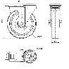 RUEDA GIRATORA AGUJ.M12 FR.INOX.20ZVIFD200-POLR POLIAMIX BL-POLIUR.MARRON ROD