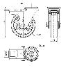 RUEDA GIRATORA AGUJ.M12 FR.INOX.20ZVIFD150-POAR POLIAMIX BLAN-POLIUR.AZUL ROD