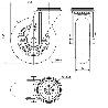 RUEDA GIRATORA AGUJERO M12 20ZV160-AUAB ALUMINIO-POLIUR.NARANJA BOLAS BALONA