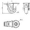 RUEDA GIRATORA AGUJ.M12 FR.INOX.20ZVLIFD80-POL POLIAMIX BL-POLIUR.MARRON LISO