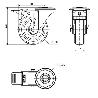 RUEDA GIRATORA AGUJ.M12 FR.INOX.20ZVLIFD100-POAR POLIAMIX BL.-POLIUR.AZUL ROD