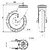 RUEDA GIRATORA AGUJERO M12 20BHA125CP-PGAISB GOMA GRIS EJE BOLAS