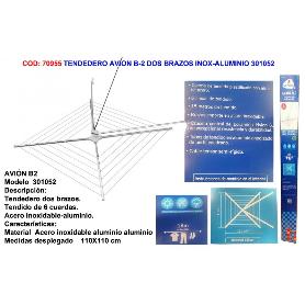 TENDEDERO AVION B-2 DOS BRAZOS INOX-ALUMINIO 301052