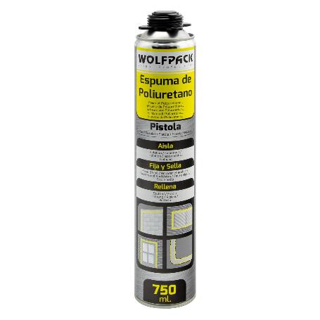 ESPUMA POLIURETANO 750 ML.PARA PISTOLA. PISTOLA, ESPUMA IMPERMEABILIZANTE PISTOLA, ESPUMA TAPAGRIETAS