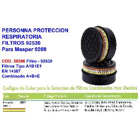 PERSONNA FILTRO 92530 ABE1 MASCARA 9200 GAS-VAPOR ACIDO (2U-PACK