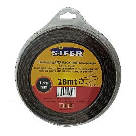 SIFER HILO DESBROZADORA NARANJA-NEGRO SILENCIO.HELICO.3,9MMX28 M