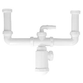 SIFON DOBLE EXTENSIBLE CON BOTELLA SALIDA 1 1/2 SALIDA Ø 40 MM.