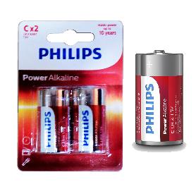 PHILIPS PILA ALCALINA POWERLIFE  LR14 C PHI-LR14 BLISTER 2 UNDS