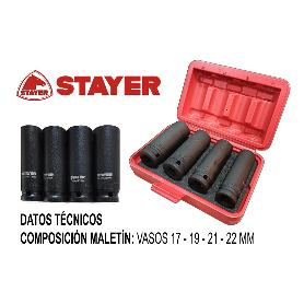 STAYER SET 4 LLAVES DE VASO 1-2 17-19-21-22X81.5MM 12.871