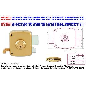 EZCURRA CERRADURA SOBREPONER 1125-100 DERECHA ESMALTADA 1119111