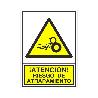 SEÑAL 398 ADHESIVA 148X105 R.ATRAP. ­PELIGRO! RIESGO DE ATRAPAMIENTO (MANO)