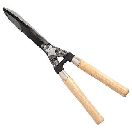 TIJERA PODAR SETOS 2 MANOS MANGOS MADERA 54 CM. HOJAS ACERO ANTIADHERENTE, AJUSTE CORTE