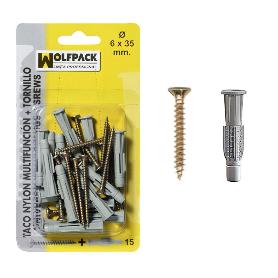 TACO MULTIACCIÓN+TORNILLO MU  6X45 MM. (15 PIEZAS)