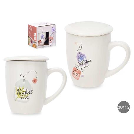 TAZA MUG HERBAL FILTRO + TAPA SURTIDA