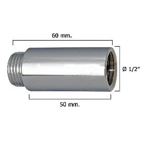 ALARGADERA REDONDA CROMO  1/2 X 50