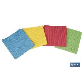 PACK DE 4  BAYETAS SUPER PRO AZUL, ROJO, AMARILLO , VERDE 38 X 35 CM