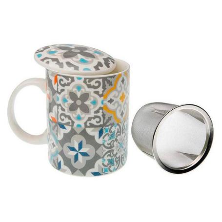 MUG TAZA PORCELANA + TAPA + FILTRO ALFAMA