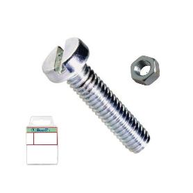 BLISTER TORNILLO ROSCA METAL DIN 84 CON TUERCA CINCADO LARGO 20MM METRICA M-6