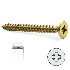 BLISTER TORNILLO ROSCA MADERA CABEZA PLANA POZIDRIVE LARGO 45MM DIÁMETRO 4MM