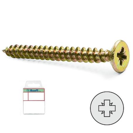 BLISTER TORNILLO ROSCA MADERA CABEZA PLANA POZIDRIVE LARGO 12MM DIÁMETRO 2.5MM