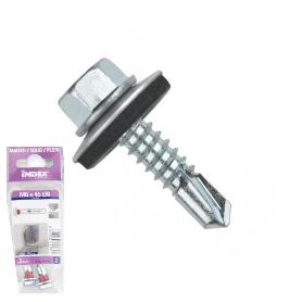 BLISTER TORNILLO BROCA CABEZA HEXAGONAL DIN 7504-K CON ARANDELA P-16 CINCADO LARGO 32MM Ø ROSCA CHAPA 6.3MM