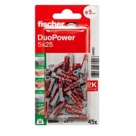 BLISTER TACO FISCHER DUOPOWER 5-25(45U) PARO TORNILLOS DE 3-4MM MED.TACO 6-30