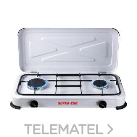 COCINA PORTATIL A GAS 2 FUEGOS SEH024800 SUPER EGO