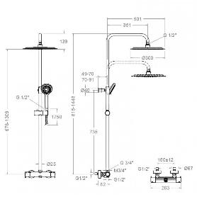 COLUMNA MONOMANDO DUAL 937413RP300 RAMON SOLER