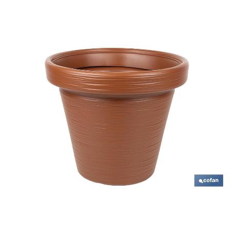 MACETA RAYADA COLOR TERRACOTA PE Ø 460 X 400 MM 37,3 L   CAJA 4 UNID.