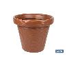 MACETA RAYADA COLOR TERRACOTA PE Ø 460 X 400 MM 37,3 L   CAJA 4 UNID.