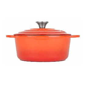 COCOTTE HIERRO ESMALTE NARANJA 4,8L LT012