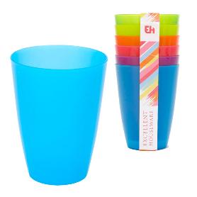 VASOS PLASTICO COLORES 270ML 6 PIEZAS LOTE 6