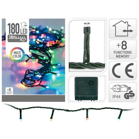 GUIRNALDA 180 LED 18 M 8 FUNCIONES MULTICOLOR