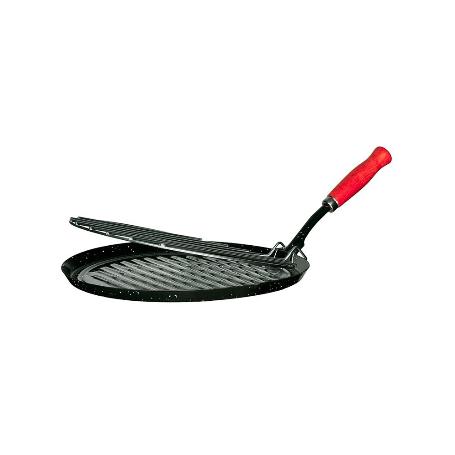 ASADOR CON PARRILLA 26 CM MANGO ROJO