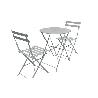 MESA 60 CM + 2 SILLAS PLEGABLES METAL BLANCO AMBIANCE