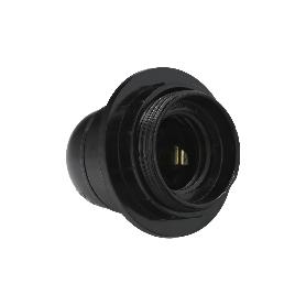 PORTALAMPARAS 4 A. E-27 CON ROSCA + ARANDELA NEGRO