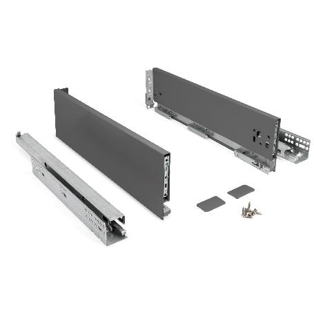 CAJÓN QUBE PUSH EXTRACCIÓN TOTAL ACABADO ANTRACITA H90, H120, H185 MEDIDA CAJÓN 350 ALTURA CAJÓN H120