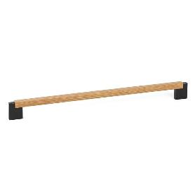 TIRADOR CON MADERA MODELO DUO MINI ACABADO ROBLE, NOGAL, NEGRO ACABADO ROBLE DIST. AGUJERO DIST. 320MM.