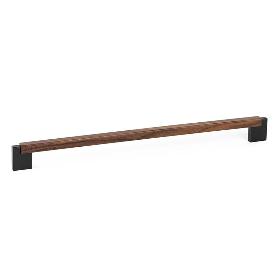 TIRADOR CON MADERA MODELO DUO MINI ACABADO ROBLE, NOGAL, NEGRO ACABADO NOGAL DIST. AGUJERO DIST. 320MM.