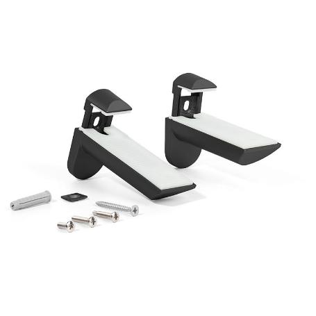 SOPORTE ESTANTE MURAL MODELO KAIMAN ACABADO EN RAL 9006, INOX Y NEGRO (2UNIDADES) ACABADO NEGRO