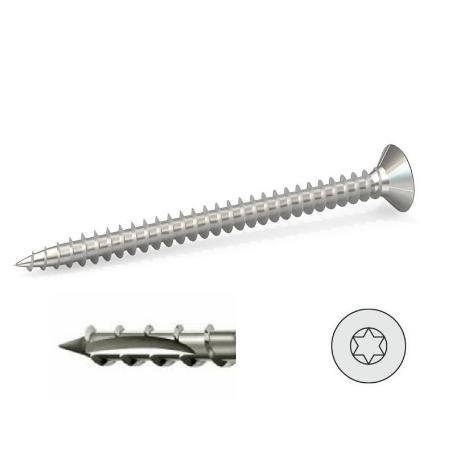 TORNILLO ROSCA MADERA S-FIX CABEZA PLANA TORX ZINCADO LARGO 60MM DIÁMETRO 4MM (CAJA 500)