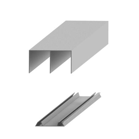 GUÍAS SUPERIOR E INFERIOR LUGANO 2/3M SP10/16 ACABADOS BLANCO MATE, PLATA MATE, NEGRO ACABADO PLATA MATE LARGO 2M