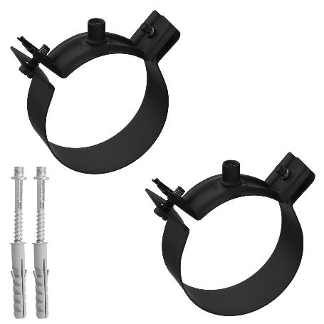 ABRAZADERA TUBO ESTUFA PELLET VITRIFICADO CON SOPORTE 80 (2 PIEZAS)