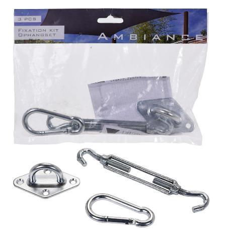 ACCESORIOS FIJACION TELA SOMBRA 3 PIEZAS BLISTER