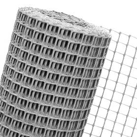 MALLA PLAST. GRIS 11X9MM CUADRADO ROLLO 25M