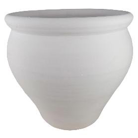 MACETA BARRO MEDIANA 32X32 CM BLANCA