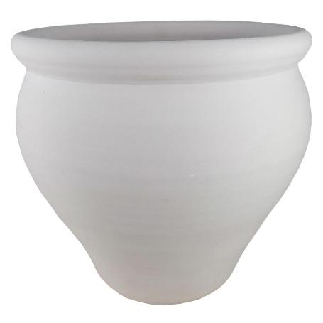 MACETA BARRO MEDIANA 32X32 CM BLANCA